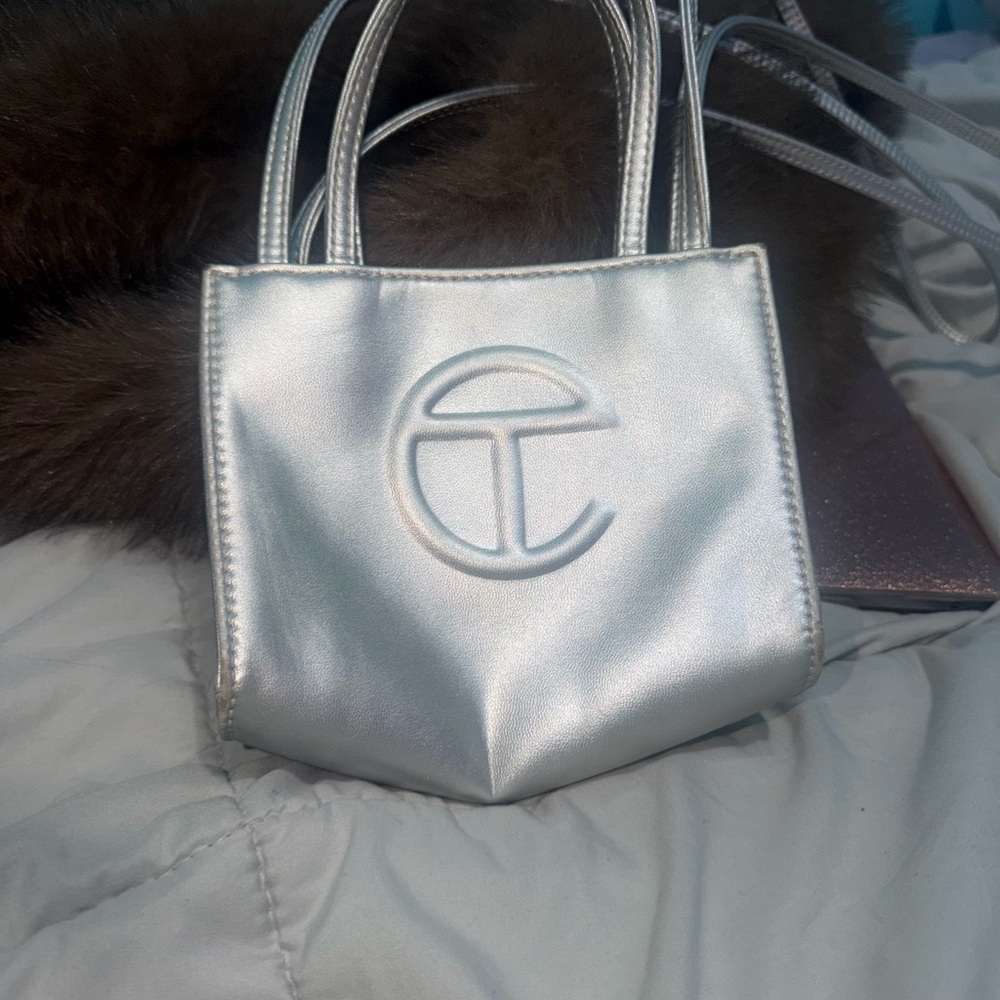 Telfar Metallic Silver Mini Bag